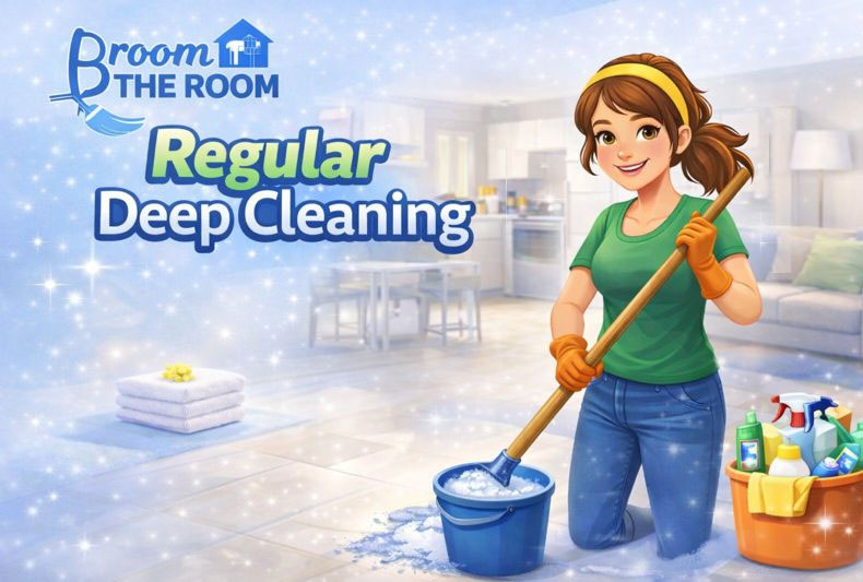 regular deep cleaning broom the room