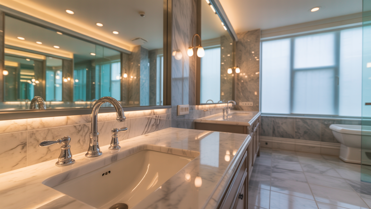 Clean bathroom for rental turnover cleaning work order flow in Denver